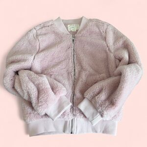 Women’s Pink Teddy Zip Jacket Size Medium